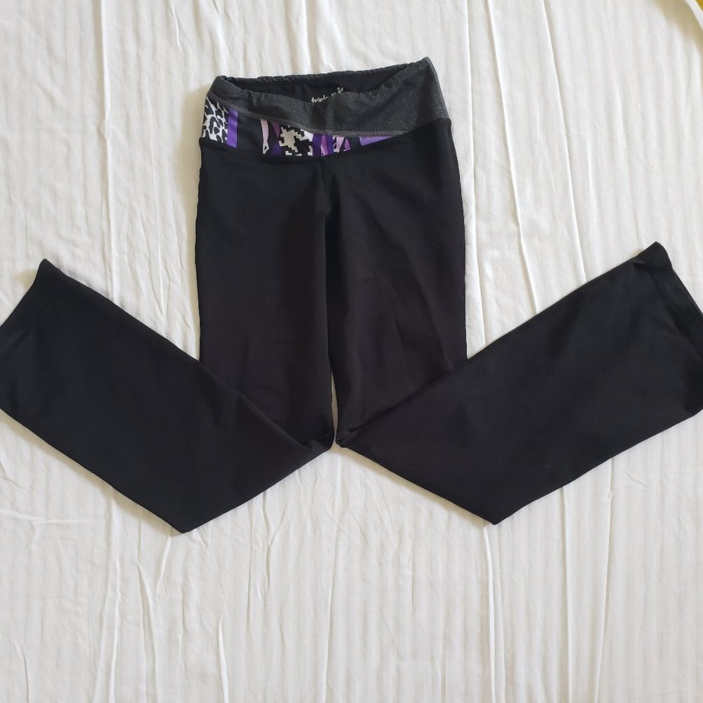 Triple Flip Girls Yoga Pants Size 7/8 Black